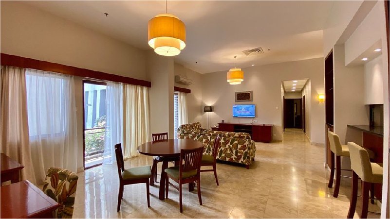 Suite living and dining area at Pulai Springs